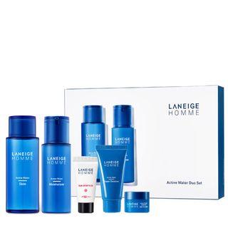 Laneige - Homme Active Water Duo Set: Skin 180ml + Moisturizer 125ml + Sun Sports Ex + Foam Cleanser + Gel Cream 5pcs