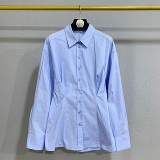 Long-sleeve Cinched-waist Shirt