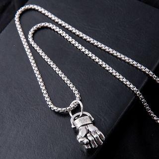 Couple Matching Fist Pendant Necklace As Shown In Figure - One Size