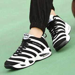 Contrast Stripe High-top Sneakers