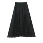 Ruffle Panel Midi A-line Skirt