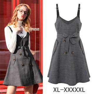 Double Breasted Pinafore Dress