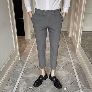 Buttoned Cropped Dress Pants