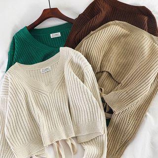 Tie-back Cropped Sweater