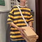 Color-block Stripe Short-sleeve T-shirt