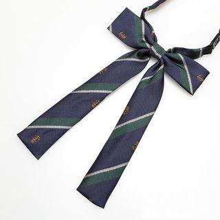 Striped Bow Tie Bow Tie - Stripe - Dark Blue & Green - One Size