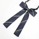 Striped Bow Tie Bow Tie - Stripe - Dark Blue & Green - One Size