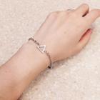 Stainless Steel Triangle Bracelet Silver - One Size