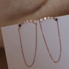 Rhinestone Chained Ear Stud
