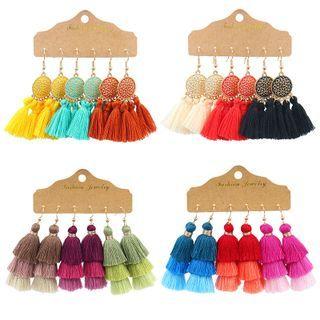 3 Pair Set: Tassel Alloy Dangle Earring (various Designs)