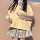 Plain Shirt / Pocket Detail Cardigan