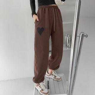 Heart-patch Loose-fit Sweatpants