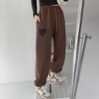 Heart-patch Loose-fit Sweatpants