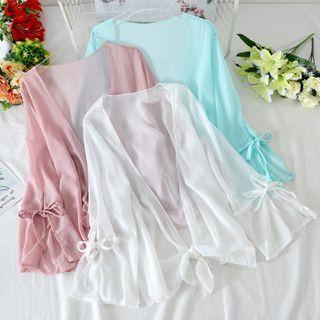 Bow Detail Chiffon Jacket
