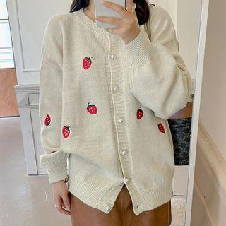 Strawberry Embroidery Cardigan