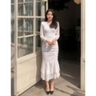 Dali Hotel Long Lace Mermaid Dress Ivory - One Size