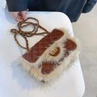 Chain Furry Trim Crossbody Bag