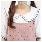 Peterpan-collar Puff-sleeve Top