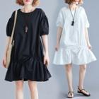 Crew-neck Short-sleeve Mini Dress