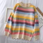 Rainbow-stripe Loose-fit Sweater Rainbow - One Size