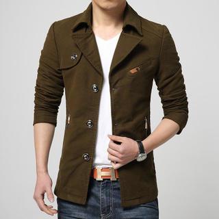 Notched-lapel Button Jacket