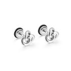 Fashion Creative Twisted Rope 316l Stainless Steel Stud Earrings Silver - One Size