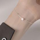 925 Sterling Silver Square Bracelet Silver - One Size