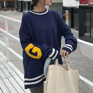 Long-sleeve Lettering Long Sweater