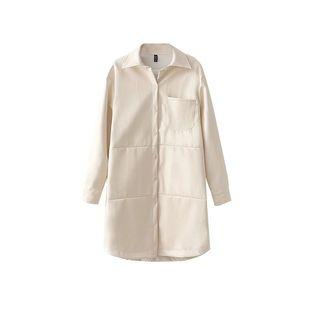 Faux Leather Oversized Shirt