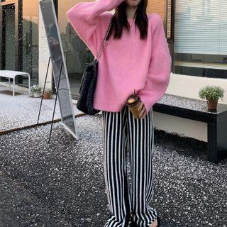 Striped Wide Leg Pants / Sweater