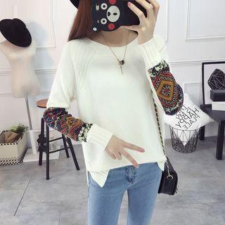 Long-sleeve Applique Sweater