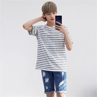 Couple Pocket Stripe T-shirt