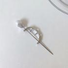 Faux Pearl Alloy Hair Stick Hair Stick - Faux Pearl - Silver - One Size
