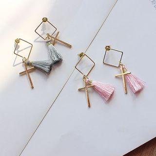 Cross & Tassel Earring
