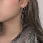 Faux Pearl & Chain Dangle Earring 1 Pair - 0185a# - Silver Needle - As Shown In Figure - One Size