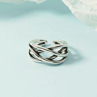 Chained Open Ring Open Adjustable - Silver - One Size