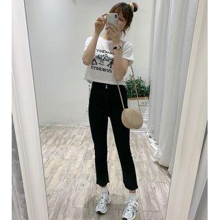Frayed Straight-fit Jeans