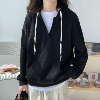 Long-sleeve V-neck Hoodie