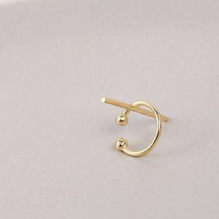 Geometric Alloy Cuff Earring 301 - 1 Pc - Gold - One Size
