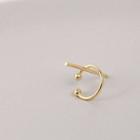 Geometric Alloy Cuff Earring 301 - 1 Pc - Gold - One Size
