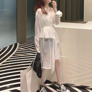 Long-sleeve Long Jacket As Figure - One Size