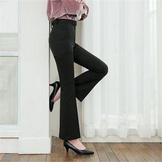 Semi Boot-cut Pants With Belt