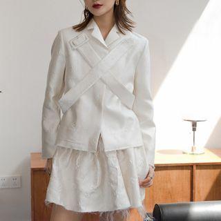 Embroidered Blazer / Frayed Skort