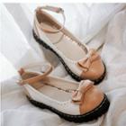 Bow Panel Ankle Strap Flats