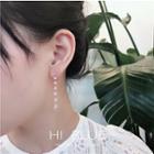 Non-matching Rhinestone Star Dangle Earring 1 Pair - 925 Silver - One Size