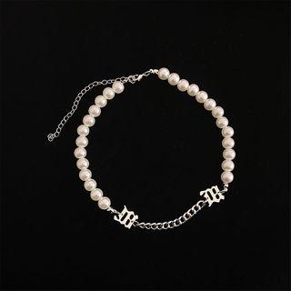 Faux-pearl Necklace White & Silver - One Size