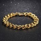 Fashion Personality Plated Gold Wide Version Of The Geometric Snake Bone Long Bracelet Golden - One Size