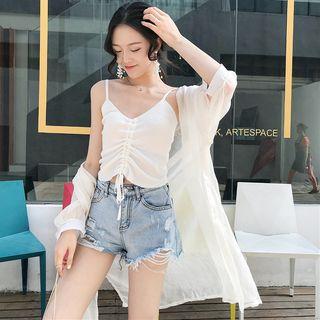 Drawstring Camisole Top / Long Light Shirt