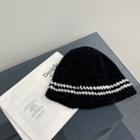 Striped Knit Beanie Black - M