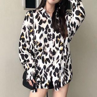 Leopard Print Shirt Shirt - Leopard - White - One Size